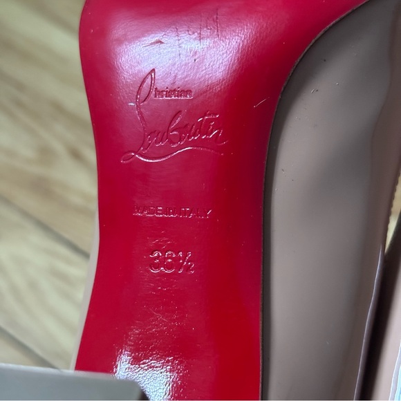 Christian Louboutin Cadrilla 70mm Patent Nude Block Heel Pumps, size 36.5 - Picture 12 of 13